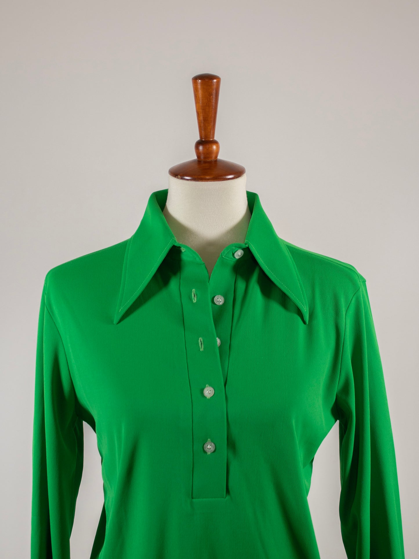 1970s Green Button Up