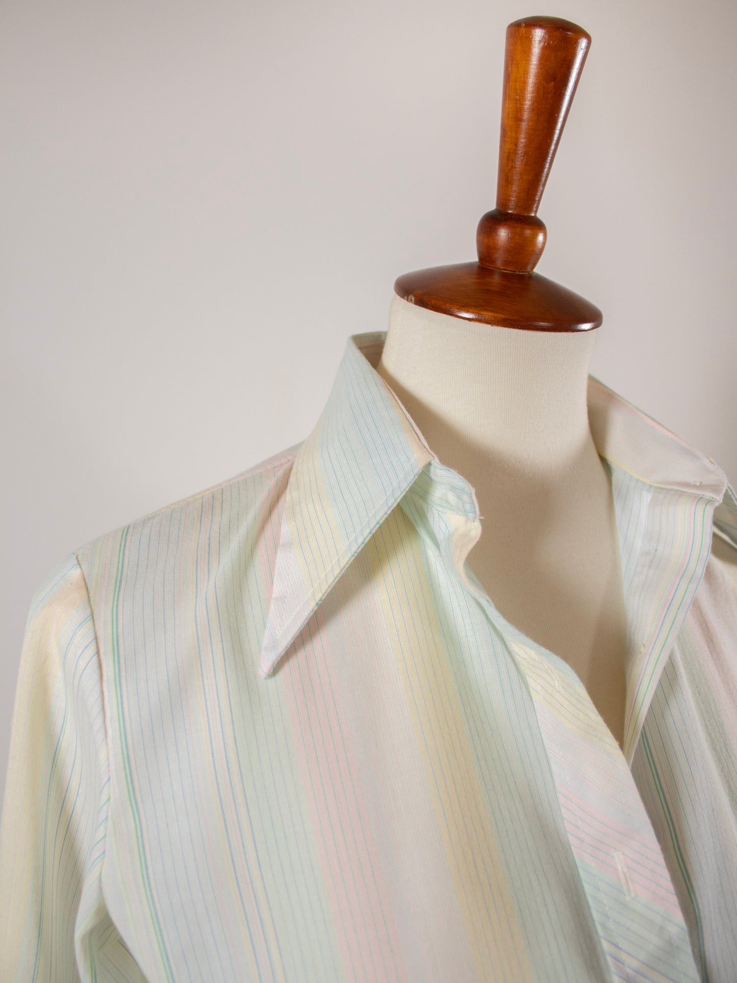 1970s Pastel Stripped Button Up