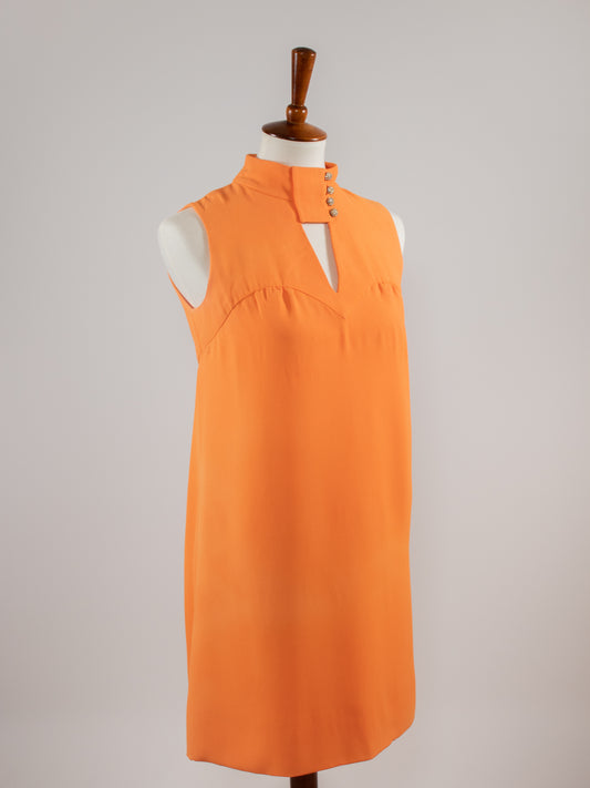 1960s Orange Mini Babydoll Dress