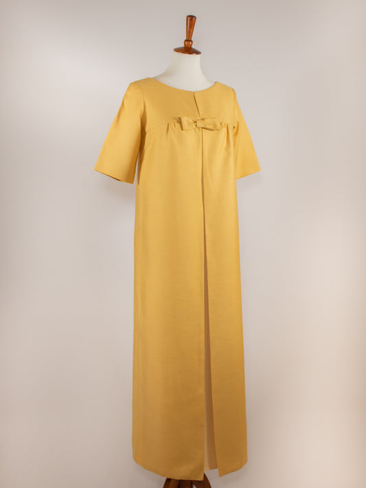 1960s Yellow Full Length Dress and Jacket Set