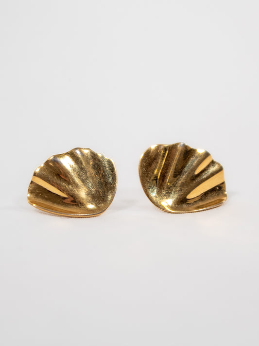 Vintage Gold Seashell Earrings
